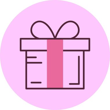 Hediye kutusu simgesi, vektör basit illüstrasyon 