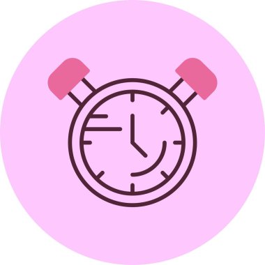 Alarm Saat simgesi, vektör basit illüstrasyon 