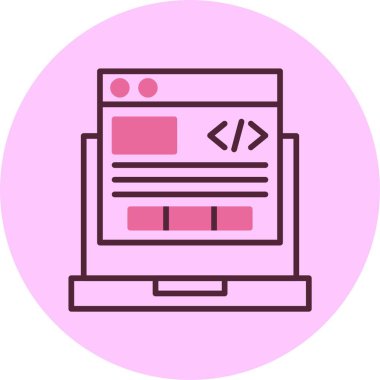 Programlama simgesi, vektör basit illüstrasyon 