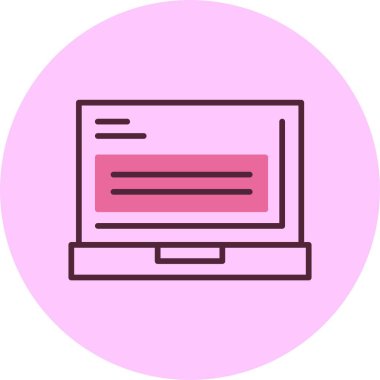 Laptop simgesi, vektör basit illüstrasyon 