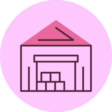 Depo simgesi, vektör basit illüstrasyon 