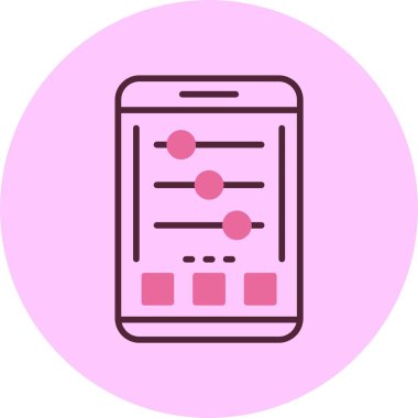 Basit akıllı telefon simgesi basit düz illüstrasyon