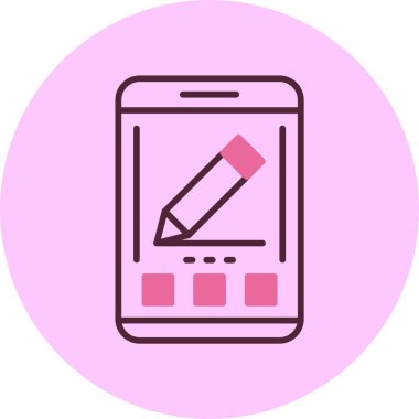 Basit akıllı telefon simgesi basit düz illüstrasyon