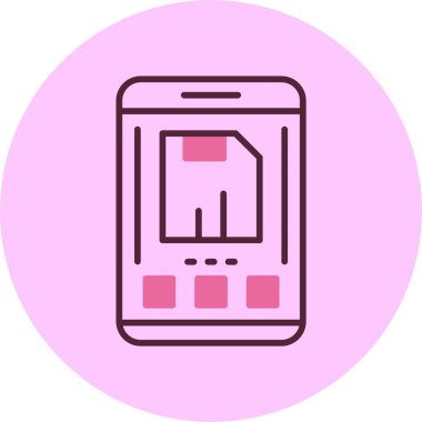 Basit akıllı telefon simgesi basit düz illüstrasyon