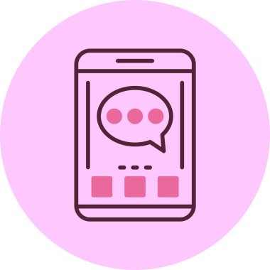 Basit akıllı telefon simgesi basit düz illüstrasyon