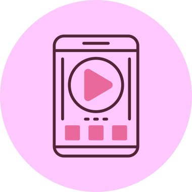 Basit akıllı telefon simgesi basit düz illüstrasyon