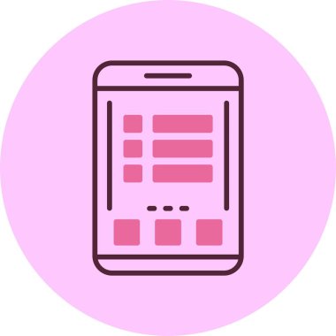 Basit akıllı telefon simgesi basit düz illüstrasyon