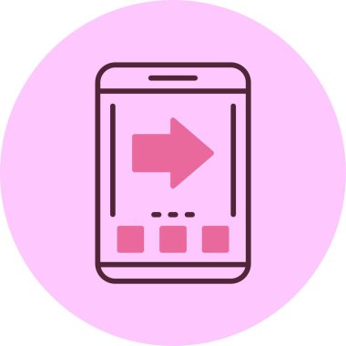 Basit akıllı telefon simgesi basit düz illüstrasyon