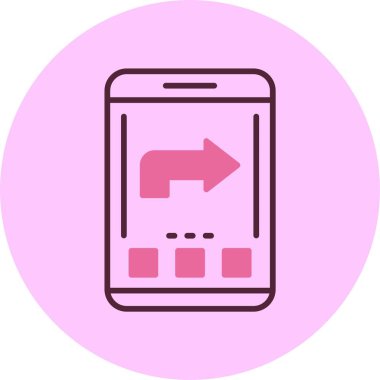 Basit akıllı telefon simgesi basit düz illüstrasyon