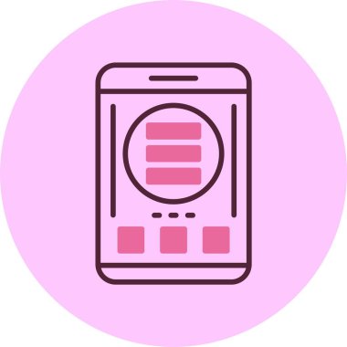 Basit akıllı telefon simgesi basit düz illüstrasyon