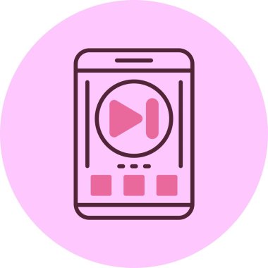 Basit akıllı telefon simgesi basit düz illüstrasyon