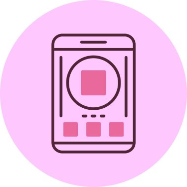 Basit akıllı telefon simgesi basit düz illüstrasyon