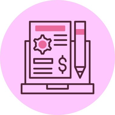 Proje Planı simgesi, vektör basit illüstrasyon 