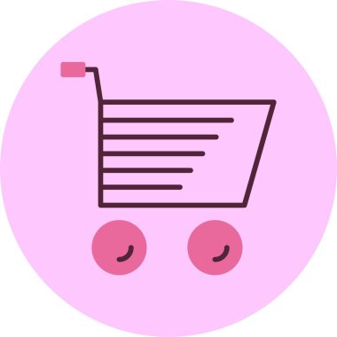 Alışveriş arabası web simgesi vektör illüstrasyonu