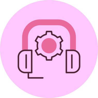 Müşteri Desteği Web simgesi vektör illüstrasyonu