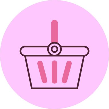 Alışveriş Sepeti simgesi, vektör basit illüstrasyon 