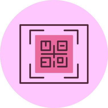 QR Kod simgesi, vektör basit illüstrasyon 