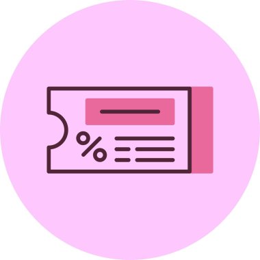 Kupon Kodu simgesi, vektör basit illüstrasyon 