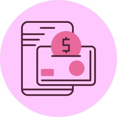 Dijital cüzdan simgesi, vektör basit illüstrasyon 