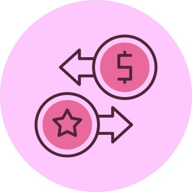  Sadakat Noktaları simgesi, vektör basit illüstrasyon 