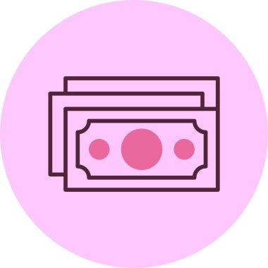 Banknotes simgesi, vektör basit illüstrasyon 