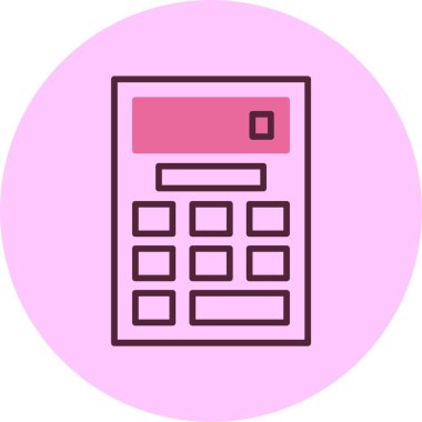 Hesap makinesi simgesi, vektör basit illüstrasyon 