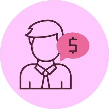 Finansal danışman simgesi, vektör basit illüstrasyon 