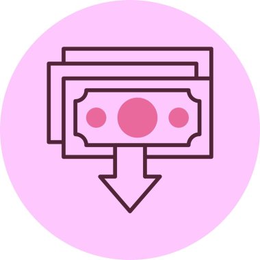 İflas simgesi, vektör basit illüstrasyon 