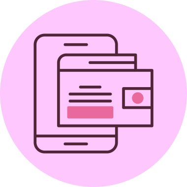 Taşınabilir cüzdan simgesi, vektör basit illüstrasyon 