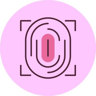 Biyometrik kimlik doğrulama simgesi, vektör basit illüstrasyon 