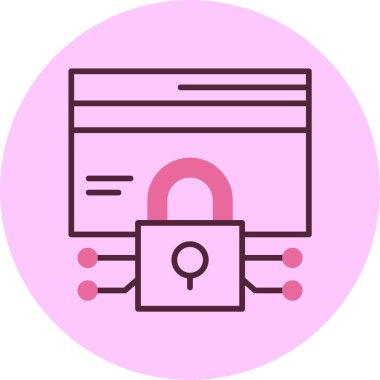 Veri Şifreleme simgesi, vektör basit illüstrasyon 