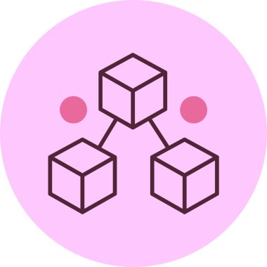 Blockchain simgesi, vektör basit illüstrasyon 