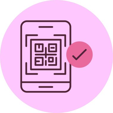 QR kod ödeme simgesi, vektör basit illüstrasyon 