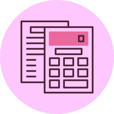 Emeklilik hesap makinesi simgesi, vektör basit illüstrasyon 