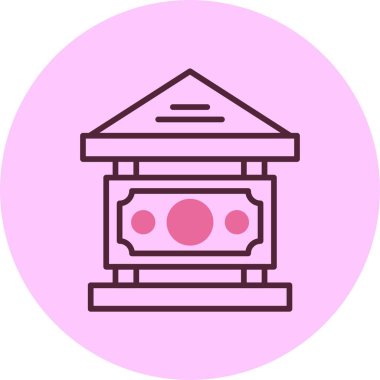 Merkez Bankası simgesi, vektör basit illüstrasyon 