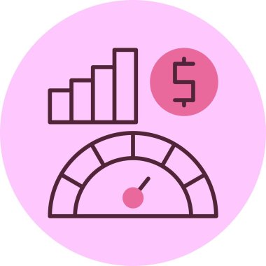 Ekonomik gösterge simgesi, vektör basit illüstrasyon 