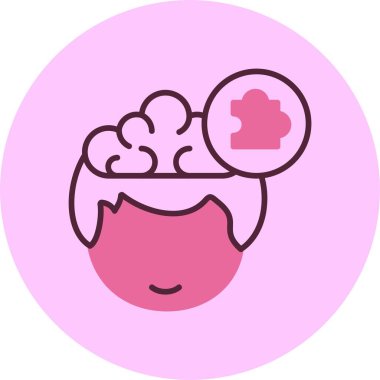 Bulmaca Zihni simgesi, vektör basit illüstrasyon 