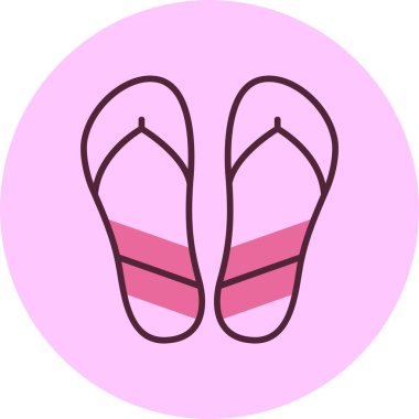 Basit parmak arası terlikler. Web simgesi