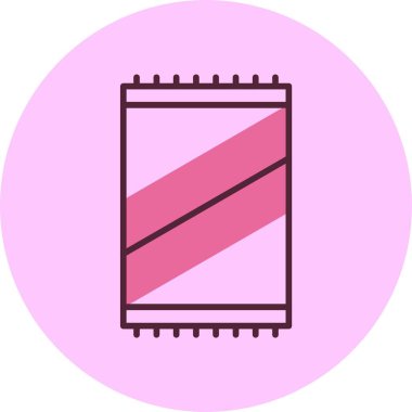 Plaj havlusu simgesi, vektör gösterimi 