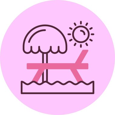 Sahil simgesi, vektör basit illüstrasyon 