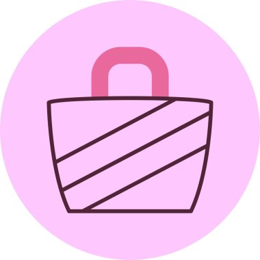 Plaj çantası simgesi, vektör basit illüstrasyon 