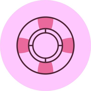 Lifebuoy simgesi, vektör basit illüstrasyon 