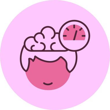 Hız insan beyni simgesi, vektör basit çizim 