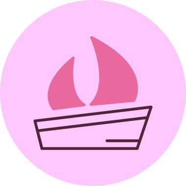 Yelkenli ikonu, vektör basit illüstrasyon 