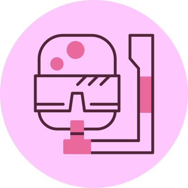 Scuba dalış simgesi, vektör basit illüstrasyon 