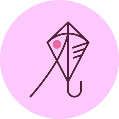 Kite simgesi, vektör basit illüstrasyon 