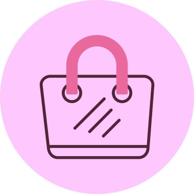 Plaj çantası simgesi, vektör basit illüstrasyon 