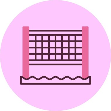 Plaj voleybol ağı simgesi, vektör basit illüstrasyon 