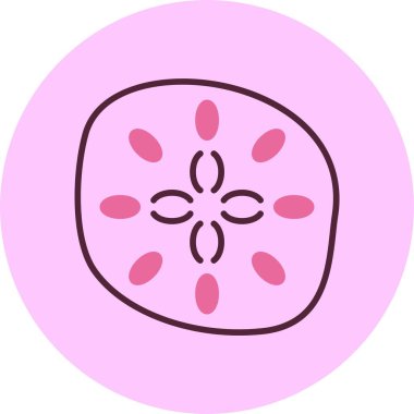 Kum Doları simgesi, vektör basit illüstrasyon 