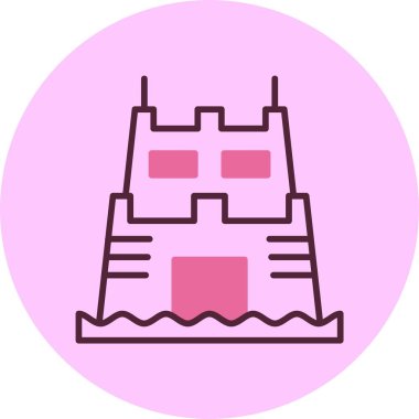 Kumdan kale yarışması web simgesi vektör illüstrasyonuName